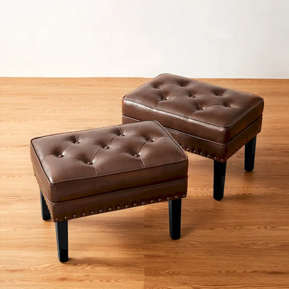 Ensemble de 2 poufs Glitzhome 22W en similicuir capitonné