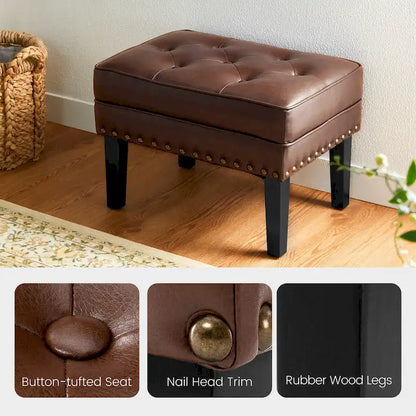 Ensemble de 2 poufs Glitzhome 22W en similicuir capitonné