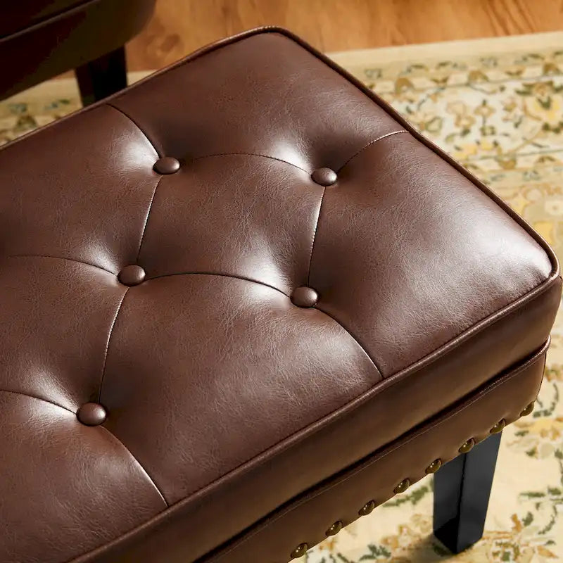 Ensemble de 2 poufs Glitzhome 22W en similicuir capitonné