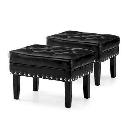 Ensemble de 2 poufs Glitzhome 22W en similicuir capitonné