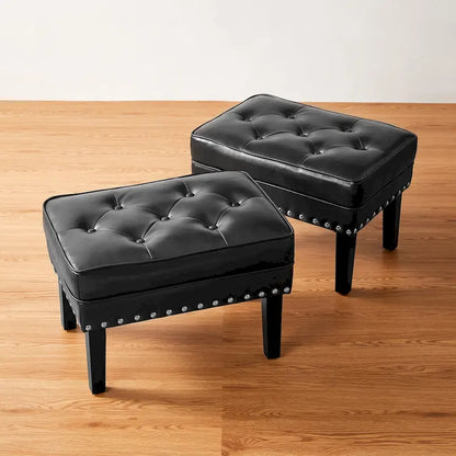 Ensemble de 2 poufs Glitzhome 22W en similicuir capitonné