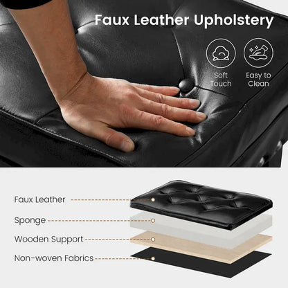 Ensemble de 2 poufs Glitzhome 22W en similicuir capitonné