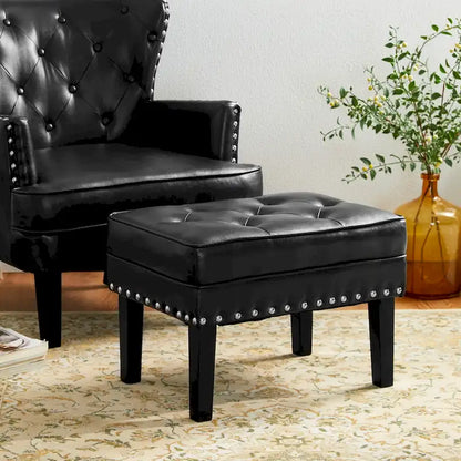 Ensemble de 2 poufs Glitzhome 22W en similicuir capitonné