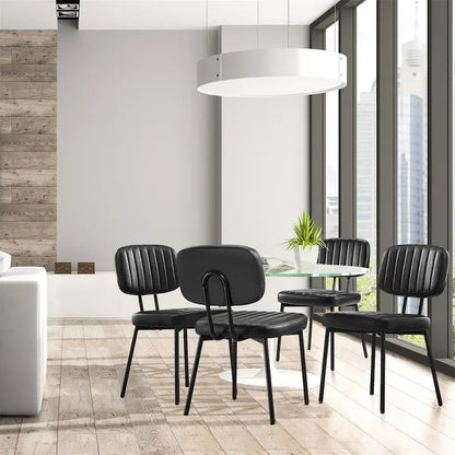 Ensemble de 2 chaises de cuisine/salle à manger rembourrées de style moderne du milieu du siècle