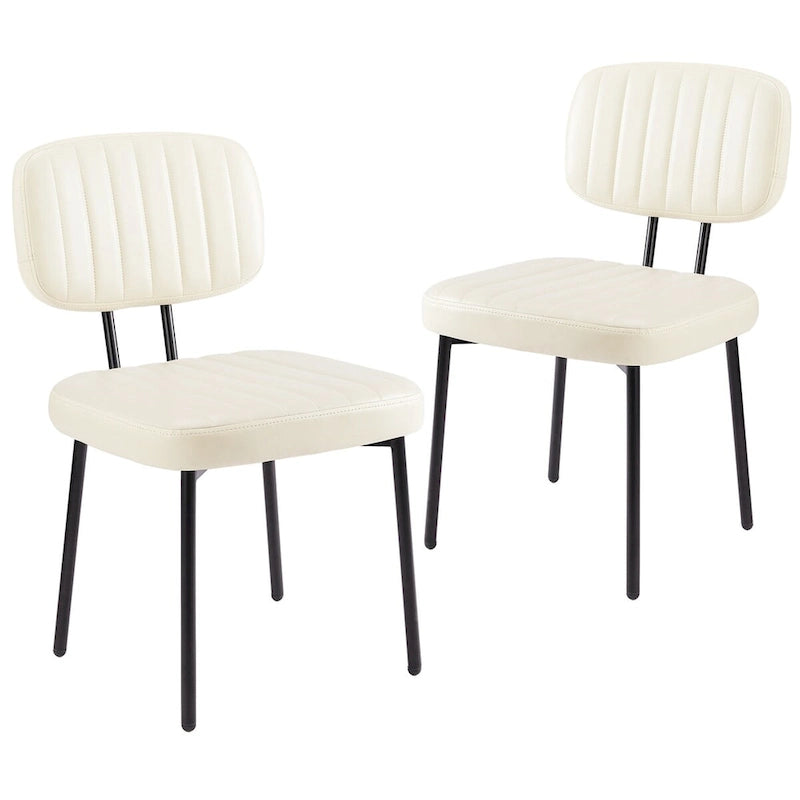 Ensemble de 2 chaises de cuisine/salle à manger rembourrées de style moderne du milieu du siècle