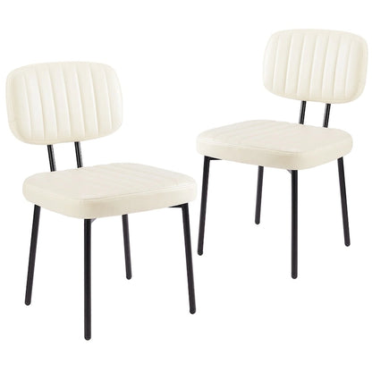 Ensemble de 2 chaises de cuisine/salle à manger rembourrées de style moderne du milieu du siècle