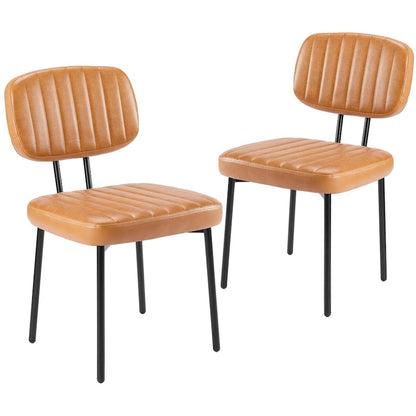 Ensemble de 2 chaises de cuisine/salle à manger rembourrées de style moderne du milieu du siècle