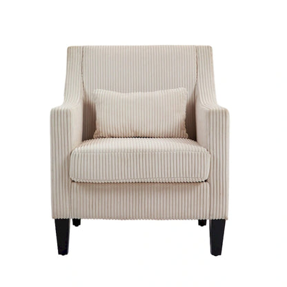 Fauteuil HOMEFUN en velours côtelé, style moderne du milieu du siècle, avec structure en bois, pour salon