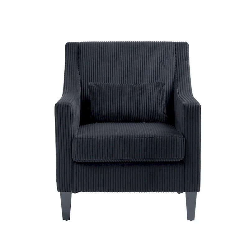 Fauteuil HOMEFUN en velours côtelé, style moderne du milieu du siècle, avec structure en bois, pour salon