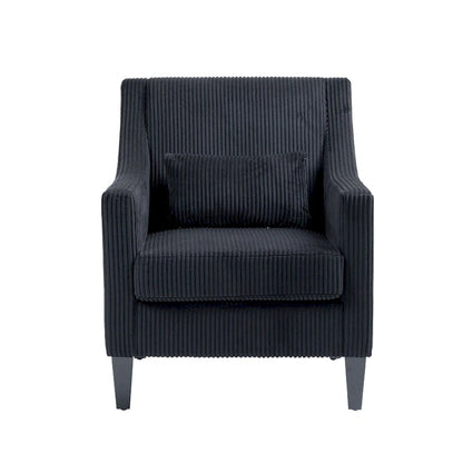 Fauteuil HOMEFUN en velours côtelé, style moderne du milieu du siècle, avec structure en bois, pour salon