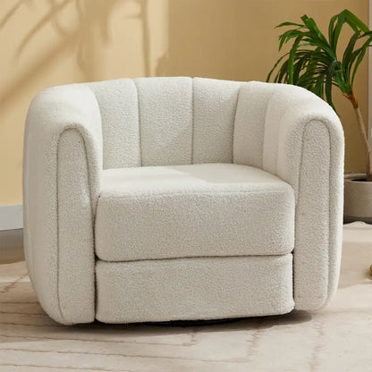 Fauteuil pivotant moderne rembourré en forme de tonneau