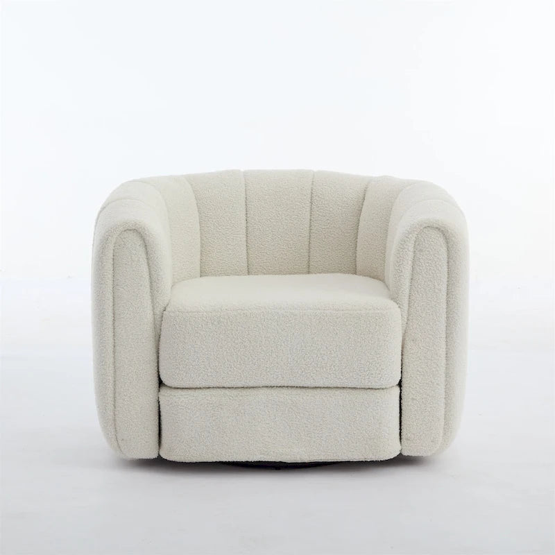 Fauteuil pivotant moderne rembourré en forme de tonneau