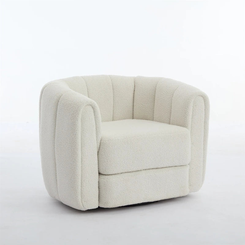 Fauteuil pivotant moderne rembourré en forme de tonneau