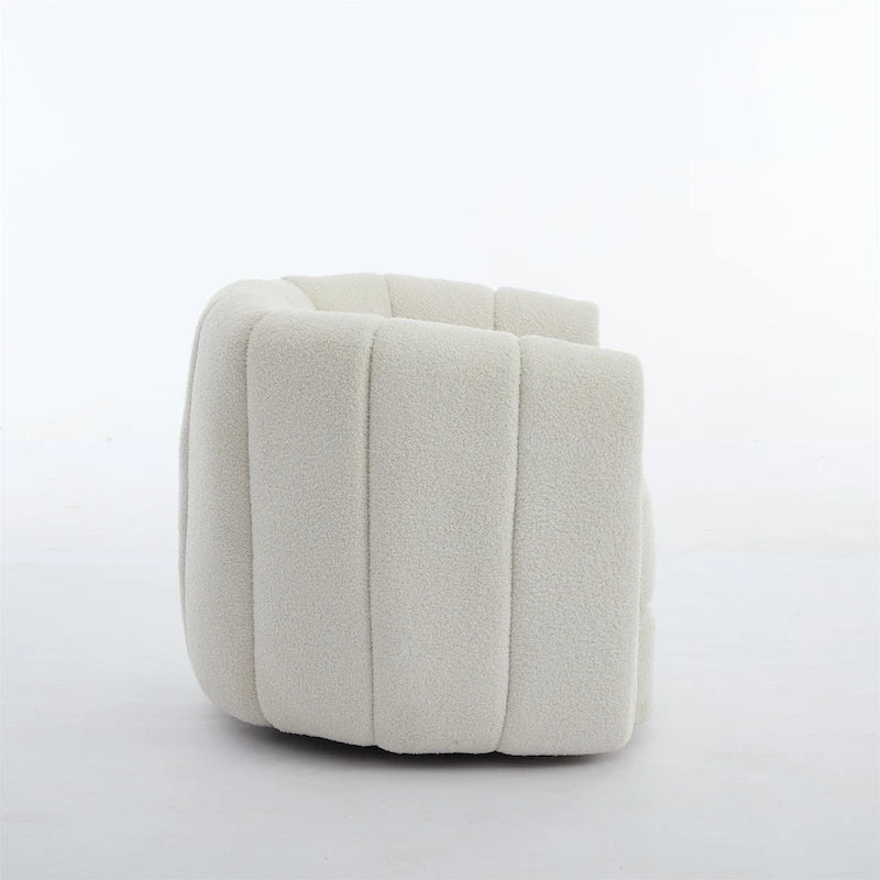 Fauteuil pivotant moderne rembourré en forme de tonneau