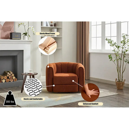 Fauteuil pivotant moderne rembourré en forme de tonneau