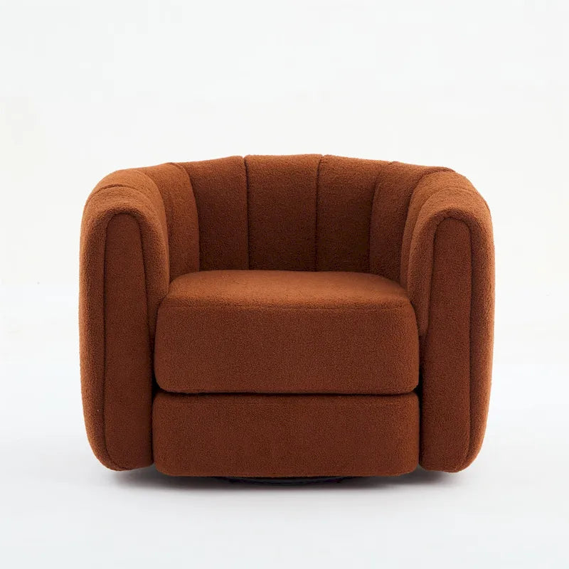 Fauteuil pivotant moderne rembourré en forme de tonneau