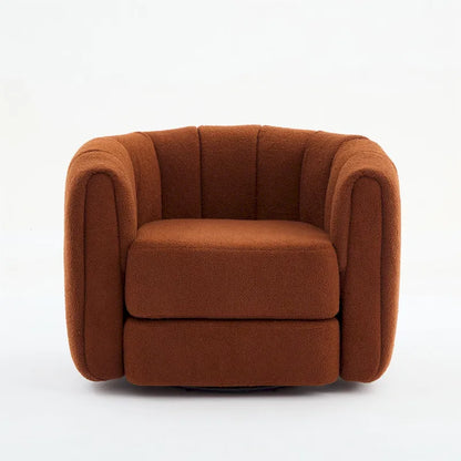 Fauteuil pivotant moderne rembourré en forme de tonneau