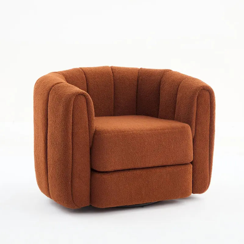 Fauteuil pivotant moderne rembourré en forme de tonneau