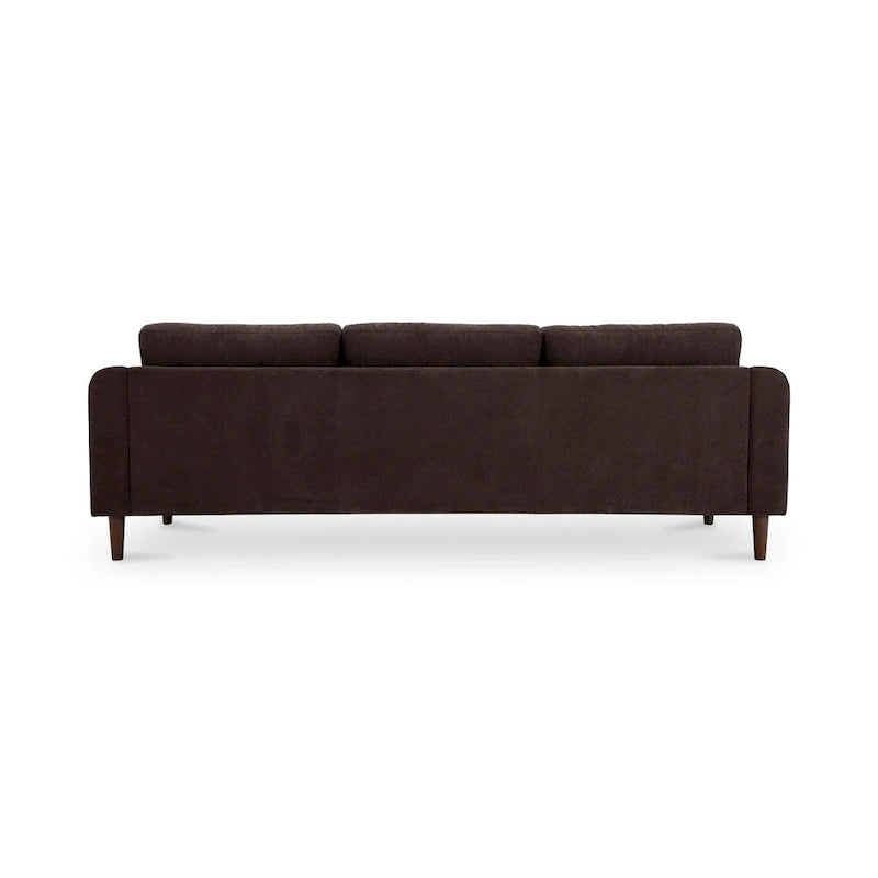 Canapé d'angle Drew de NADAAL STUDIOS avec méridienne réversible, marron foncé - 98 x 59,2 x 33,5