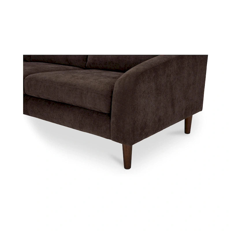 Canapé d'angle Drew de NADAAL STUDIOS avec méridienne réversible, marron foncé - 98 x 59,2 x 33,5