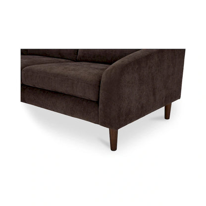Canapé d'angle Drew de NADAAL STUDIOS avec méridienne réversible, marron foncé - 98 x 59,2 x 33,5