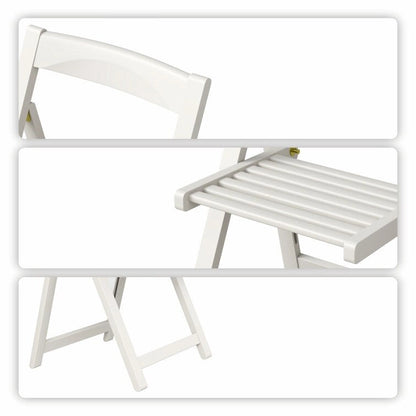 Ensemble de 2 chaises d'extérieur Stateside en bois résistant aux intempéries, pliables et compactes.