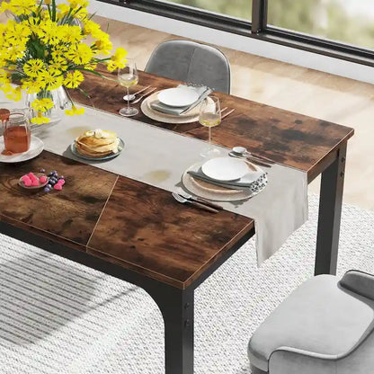Table de salle à manger industrielle de 180 cm (71 pouces) pour 4 à 6 personnes - 180 cm (70,9 pouces) L x 90 cm (35,4 pouces) l x 77 cm (30,3 pouces) H