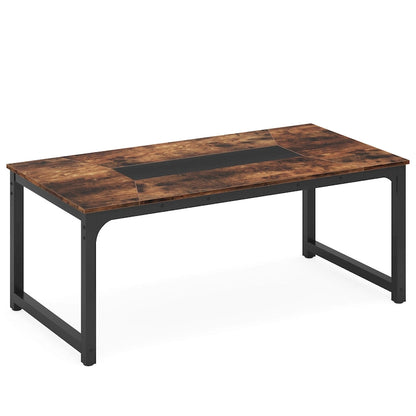 Table de salle à manger industrielle de 180 cm (71 pouces) pour 4 à 6 personnes - 180 cm (70,9 pouces) L x 90 cm (35,4 pouces) l x 77 cm (30,3 pouces) H