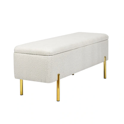 Banc coffre de rangement Adeco 47 pouces, banc de bout de lit rembourré